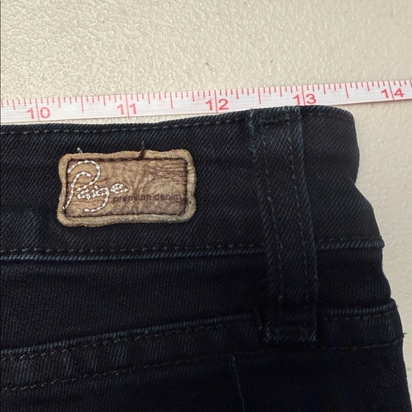 Paige Peg Skinny Black Denim Jeans - Picture 6 of 8